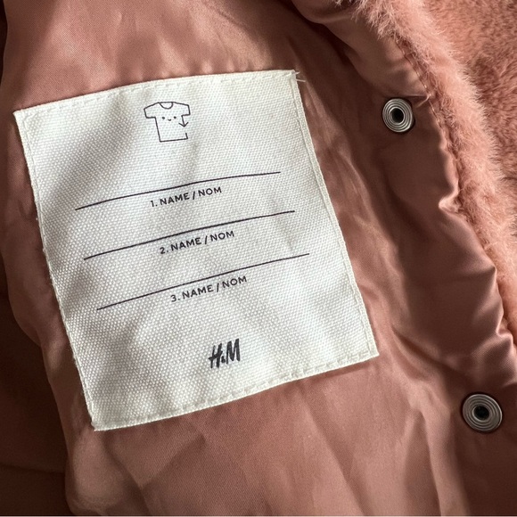 H&M Kids Fluffy Faux Fur Jacket with collar - Picture 4 of 6